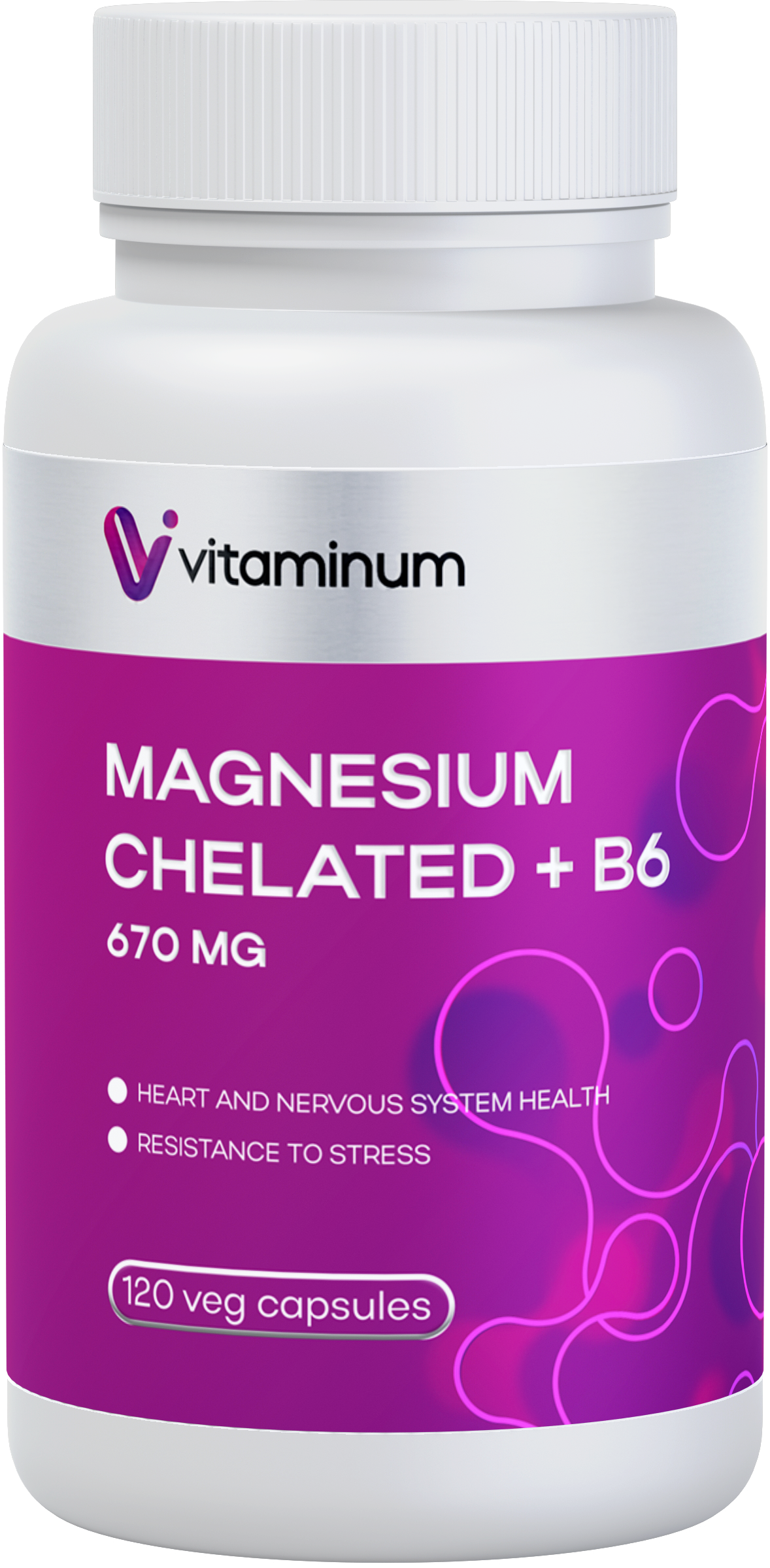 Vitaminum МАГНИЙ ХЕЛАТ + витамин В6 (670 MG) 120 капсул 800 мг