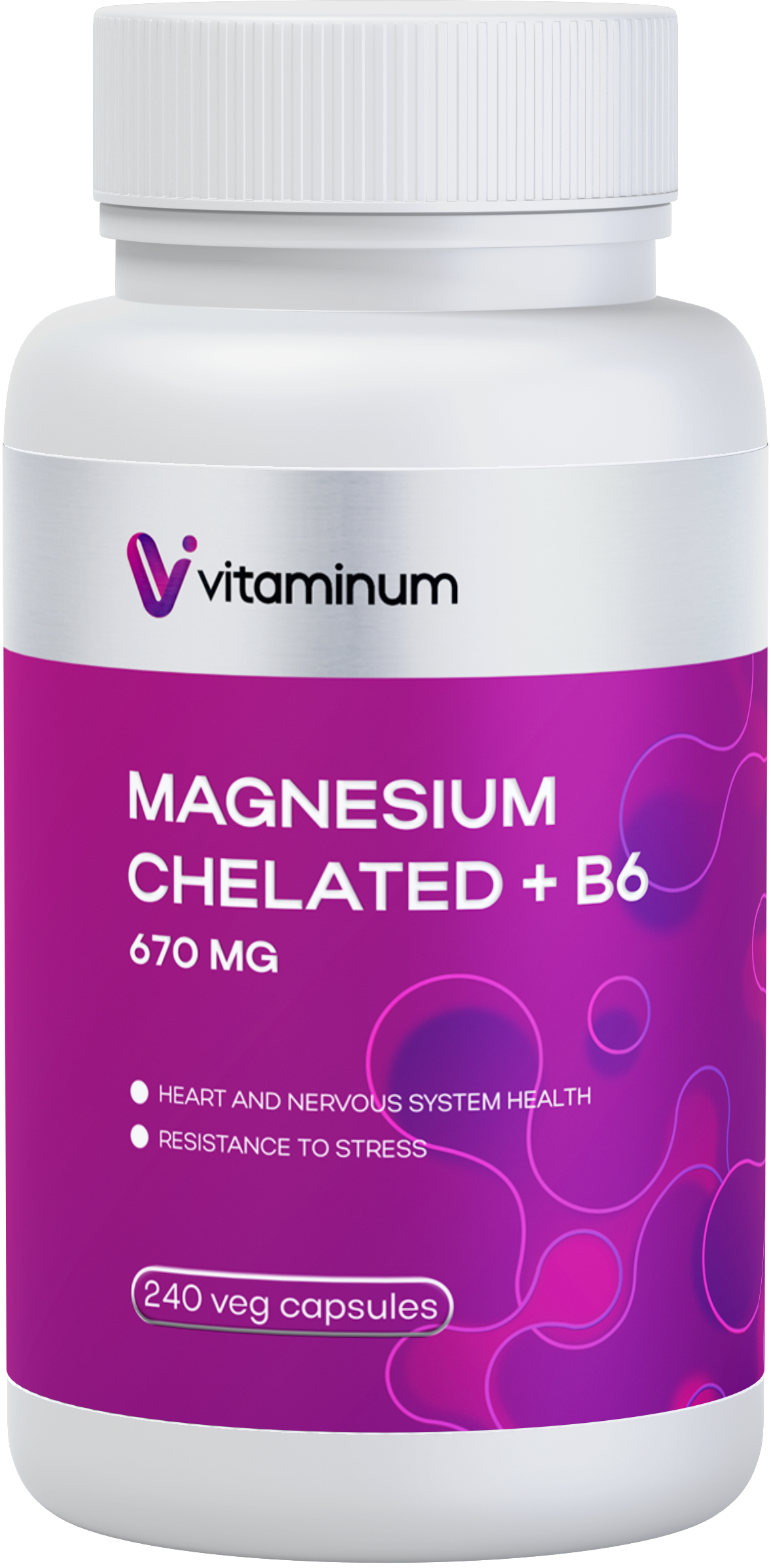 Vitaminum МАГНИЙ ХЕЛАТ + витамин В6 (670 MG) 240 капсул 800 мг